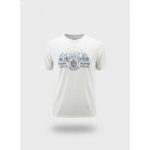 Smokey Bear Prevent Wildfires Graphic T-Shirt Mens White Short Sleeve Tee